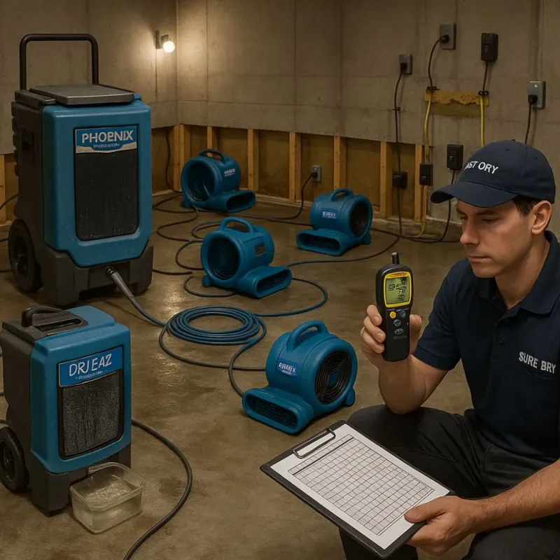 Structural Drying and Dehumidification process in North Liberty, IN